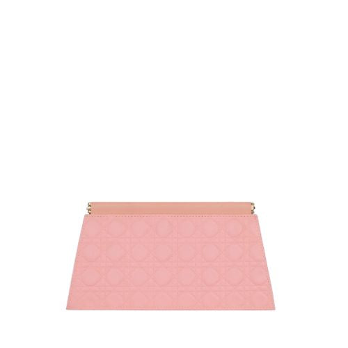 quilted pink evening clutch with snap closure